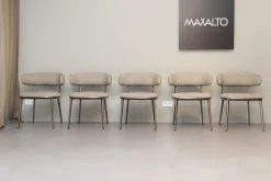 Maxalto Stuhlsets|Stuhlgruppe Caratos Bezug Stoff Liseo Grau 2552115 Gestell Aluminium Bernstein Lackiert