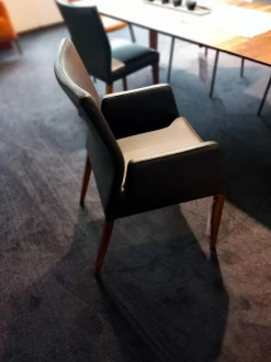 Carega Design Einzelstühle|Stuhlsessel Katy 2 Leder Toledo Braun mit Armlehnen