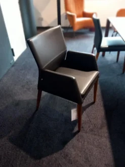 Carega Design Einzelstühle|Stuhlsessel Katy 2 Leder Toledo Braun mit Armlehnen