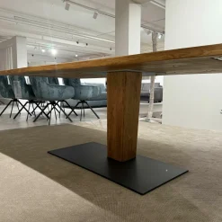 Wimmer Esstische|Säulenesstisch Asteiche Hartwachsöl Natur Fuß Metallplatte