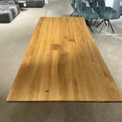 Wimmer Esstische|Säulenesstisch Asteiche Hartwachsöl Natur Fuß Metallplatte