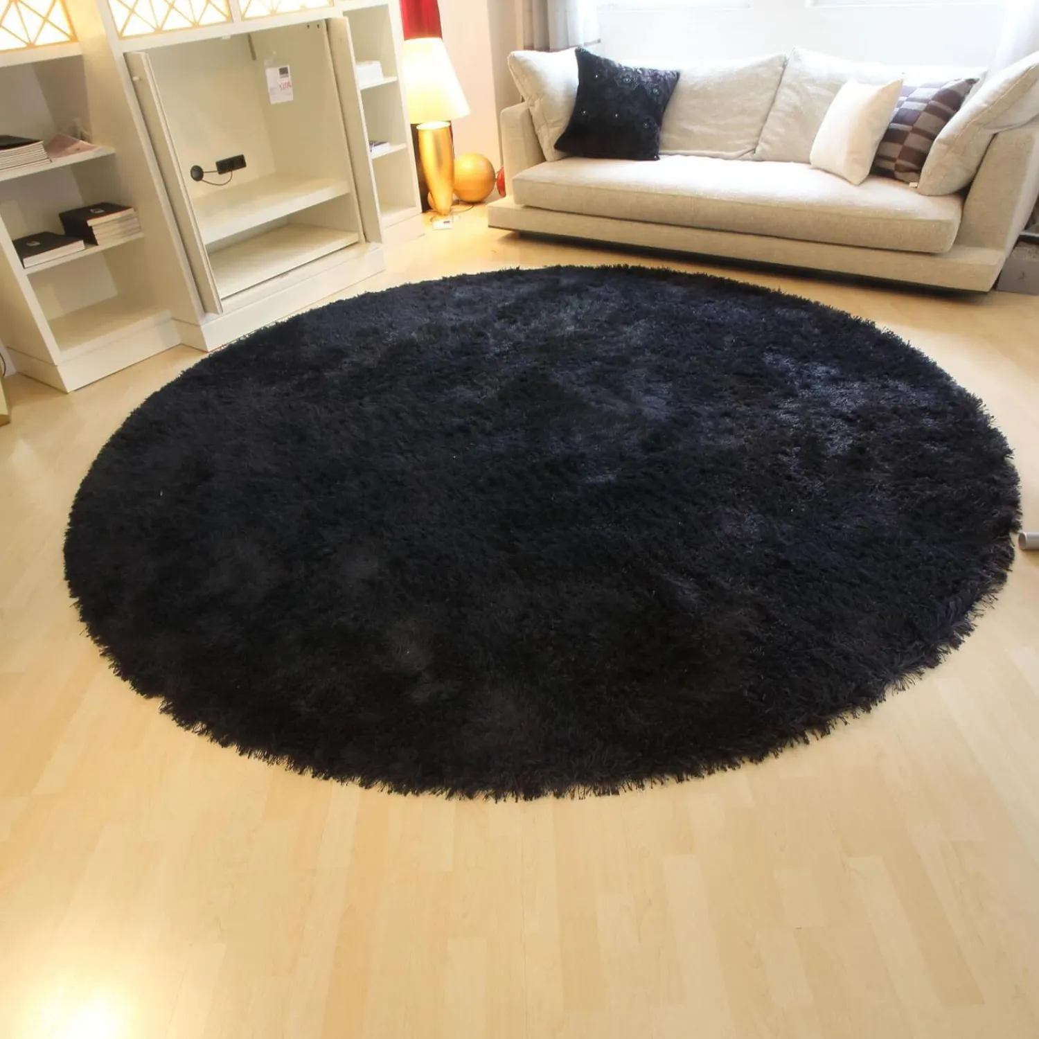 Kasthall Teppiche|Teppich Fogg Rund Black Schwarz