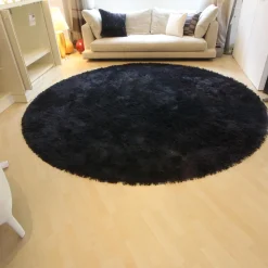 Kasthall Teppiche|Teppich Fogg Rund Black Schwarz