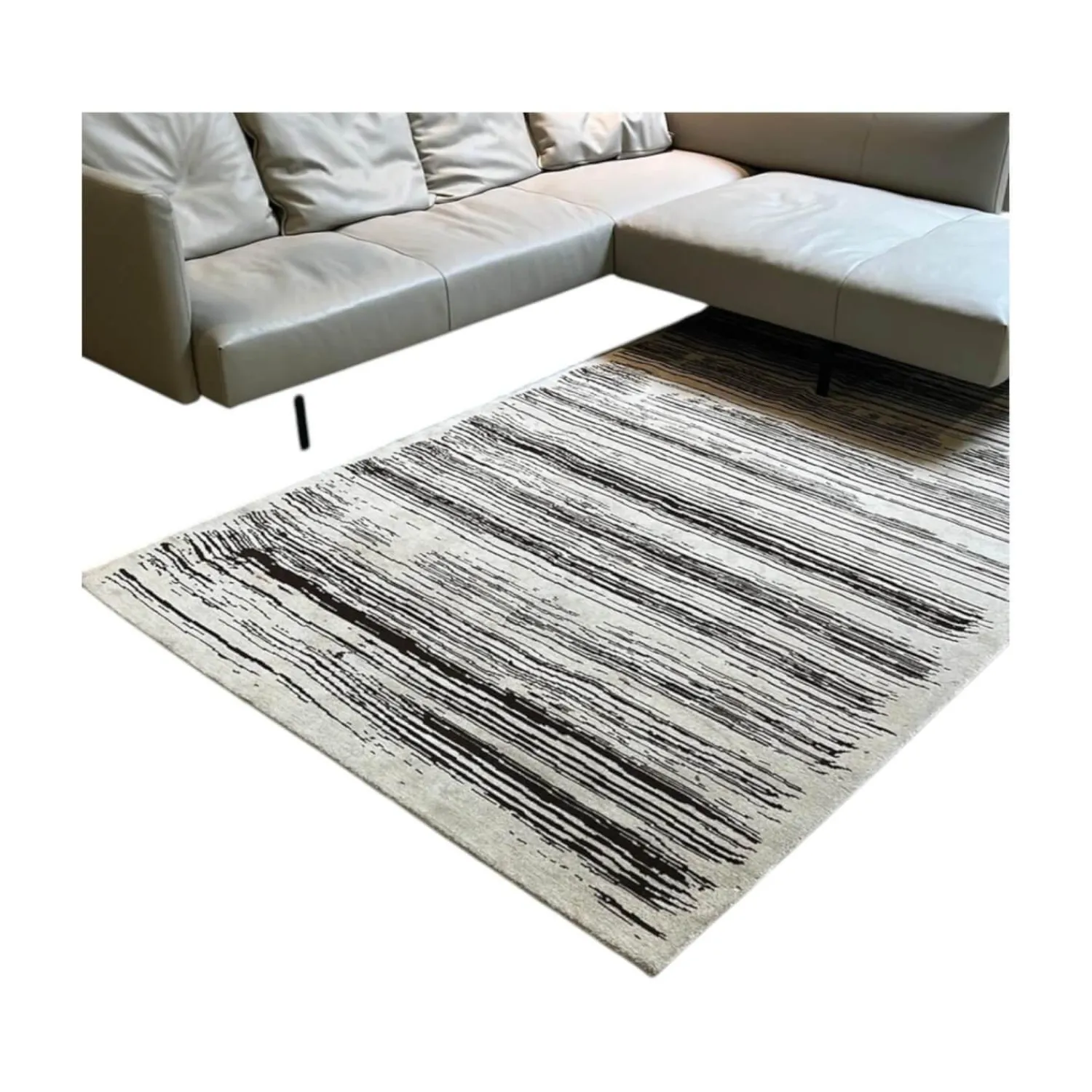 Walter Knoll Teppiche|Teppich Kuruka Stoff Weiß Schwarz Braun 170x350