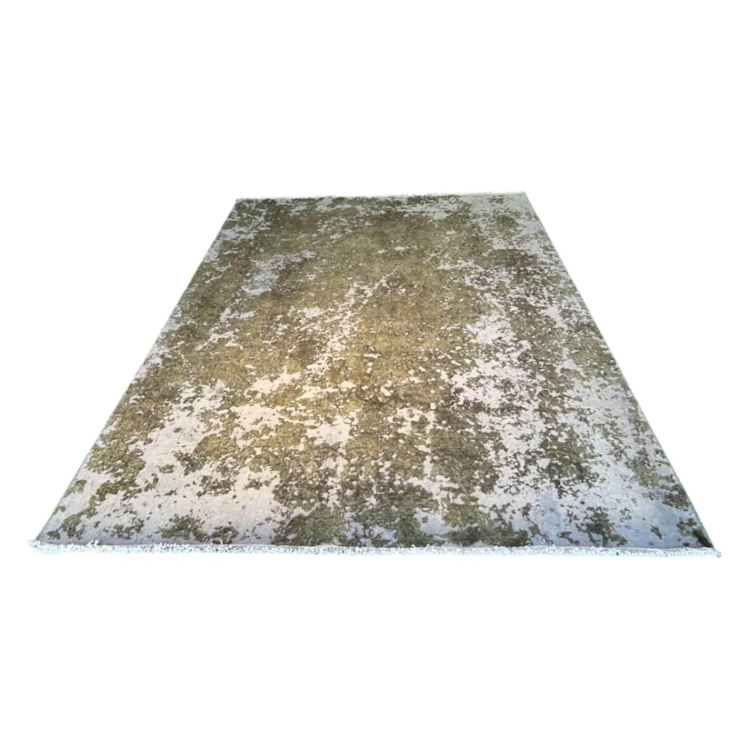 Remade Teppiche|Teppich Persion 265x190 Art Edition Hoher Wollanteil Täbris Perser Grün Weiß Gebürstet Und Eingefärbt