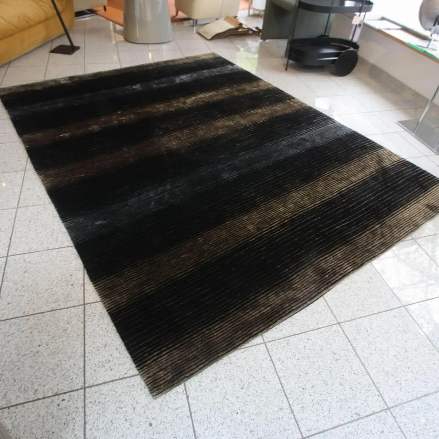 Makalu Teppiche|Teppich Tendenza Takama 69 Grün Schwarz Handgeknüpft