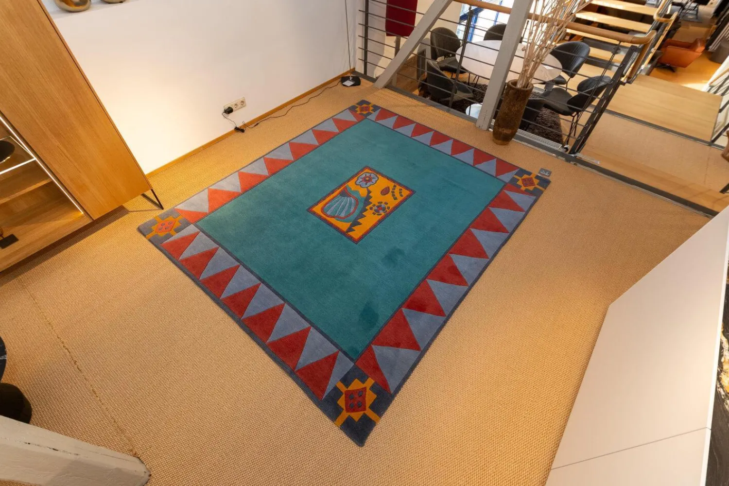 Domaniecki Teppiche|Teppich 245x200 Bali Velours 21 G596 Bunt Türkis Rot Graublau Orange Schwarz Handgeknüpft In 80 Knoten