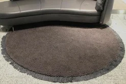 Casalis Teppiche|Teppich 200x200 Beiras Uni Braun Grau Neuseelandwolle Mit Fransen