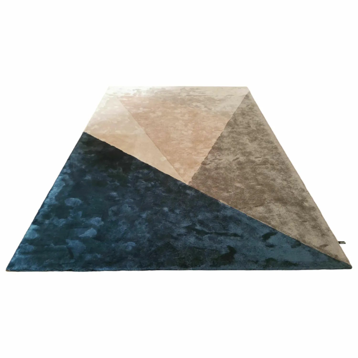 Miinu Teppiche|Teppich 300x200 BuildX Triangle Beige Petrol Tencel Lyocell