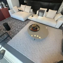 Minotti Teppiche|Teppich 450x250 Cross Flag Bian Cenere Wolle Weiß Schwarz