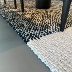 Minotti Teppiche|Teppich 450x250 Cross Flag Bian Cenere Wolle Weiß Schwarz