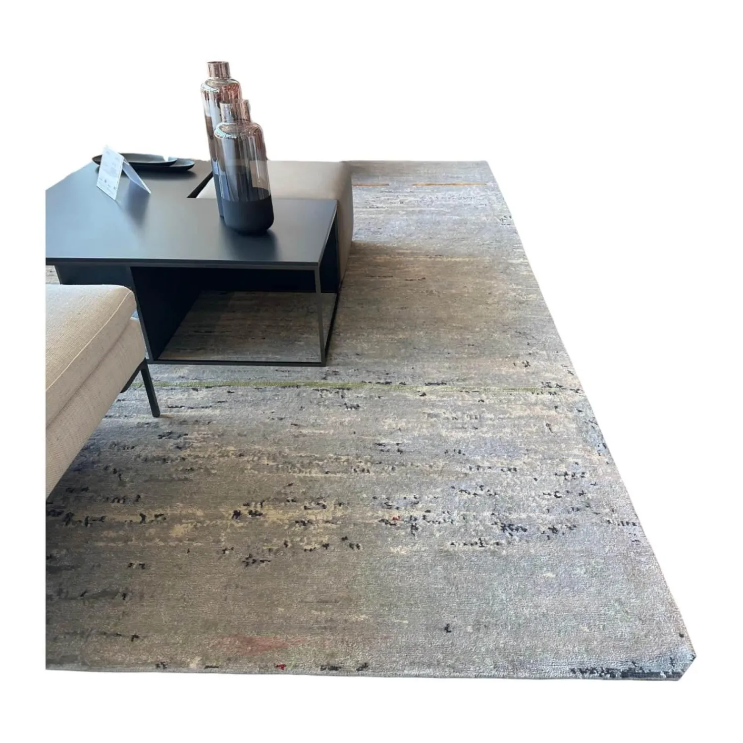 Walter Knoll Teppiche|Teppich 250x350 Legends of Carpets Mpando Wolle Seide Brennnessel Grau Weiß Rot Braun