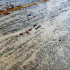 Walter Knoll Teppiche|Teppich 250x350 Legends of Carpets Mpando Wolle Seide Brennnessel Grau Weiß Rot Braun