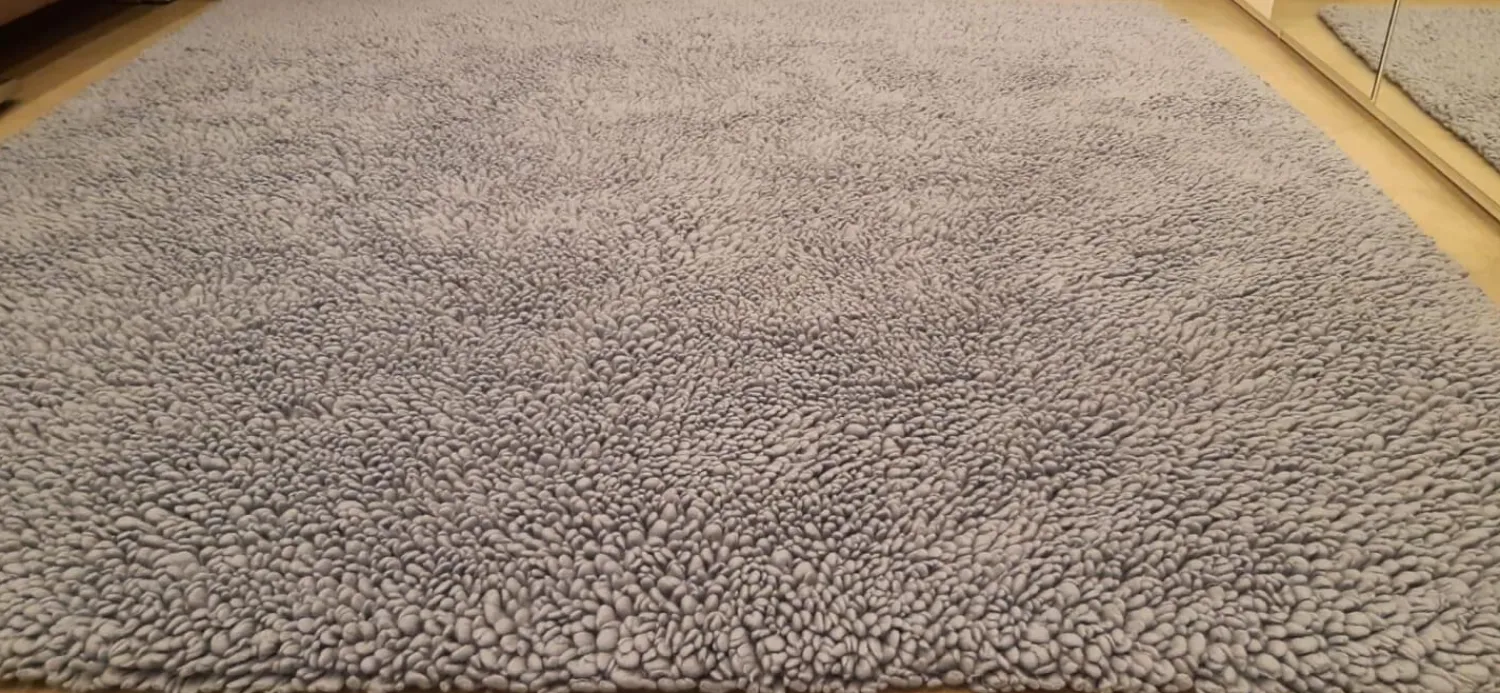 Kvadrat Teppiche|Teppich 190x190 March Schurwolle Eisblau