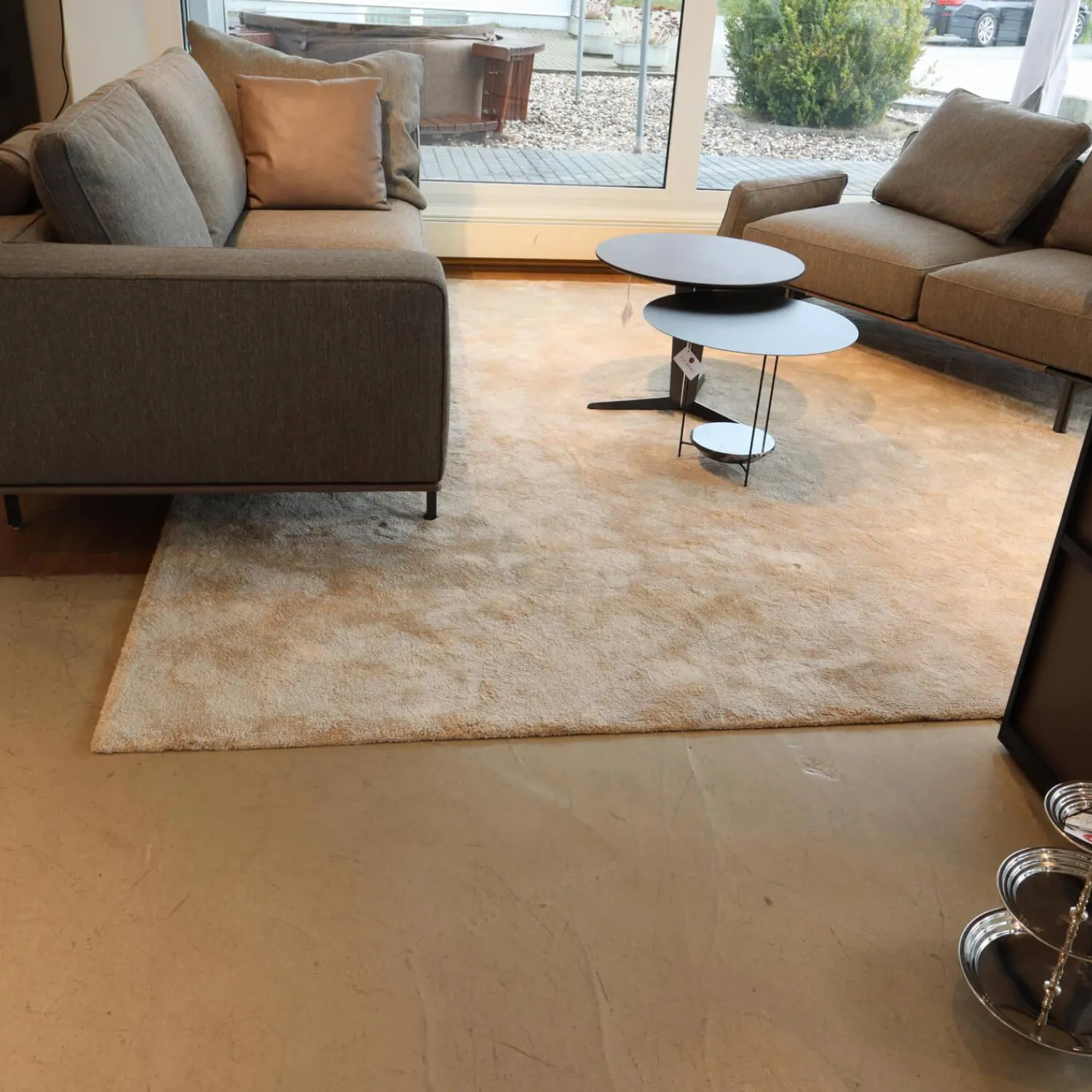 Molteni & C Teppiche|Teppich 300x300 Palette Tencel Hand Getuftet Dove Grey Beige