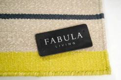 Fabula Living Teppiche|Teppich 170x240 Poppy Gelb Beige 2312 Neuseelandwolle Leinen Handgewebt