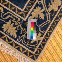 Domaniecki Teppiche|Teppich 256x207 Sonata Patna Velours Mit Fransen 21 G123 B123 Blau Handgeknüpft In 100 Knoten