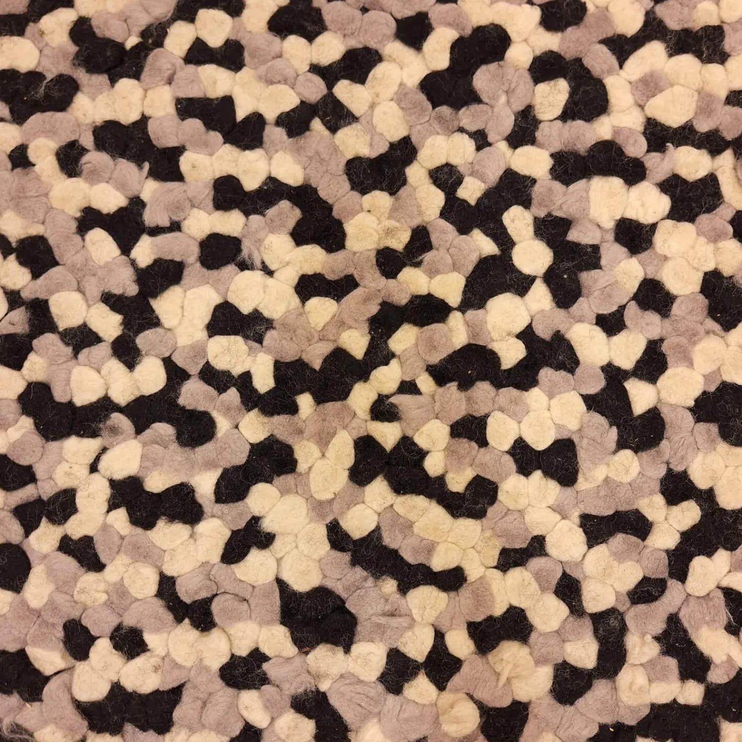 Fabrica de Tapetes Teppiche|Teppich 200x200 Spots Grau Weiß Schwarz 100% Wolle