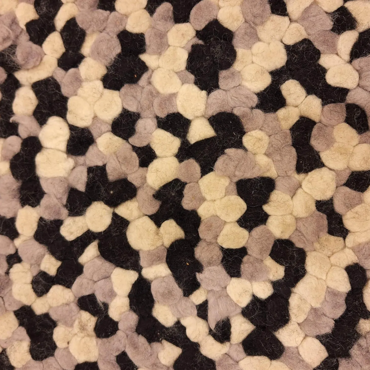 Fabrica de Tapetes Teppiche|Teppich 200x200 Spots Grau Weiß Schwarz 100% Wolle