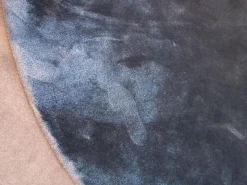 Longbarn Teppiche|Teppich 380x380 Textil Liscio Rund Blau