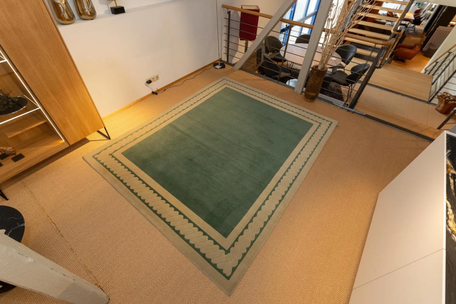 Domaniecki Teppiche|Teppich 252x201 Thani 80 Border 5 Velours Ohne Fransen 21 G68 B0 Grün Handgeknüpft In 80 Knoten