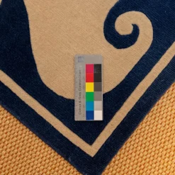 Domaniecki Teppiche|Teppich 209x203 Thani 80 Waves Velours Ohne Fransen 21 G0 B68 Blau Creme Handgeknüft In 80 Konten