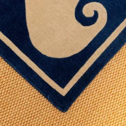 Domaniecki Teppiche|Teppich 209x203 Thani 80 Waves Velours Ohne Fransen 21 G0 B68 Blau Creme Handgeknüft In 80 Konten