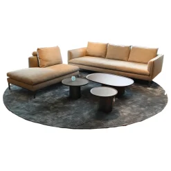 Molteni & C Teppiche|Teppich 400x400 Vibrazioni Rund Viskose Hand Getuftet Farbe Gem Blau