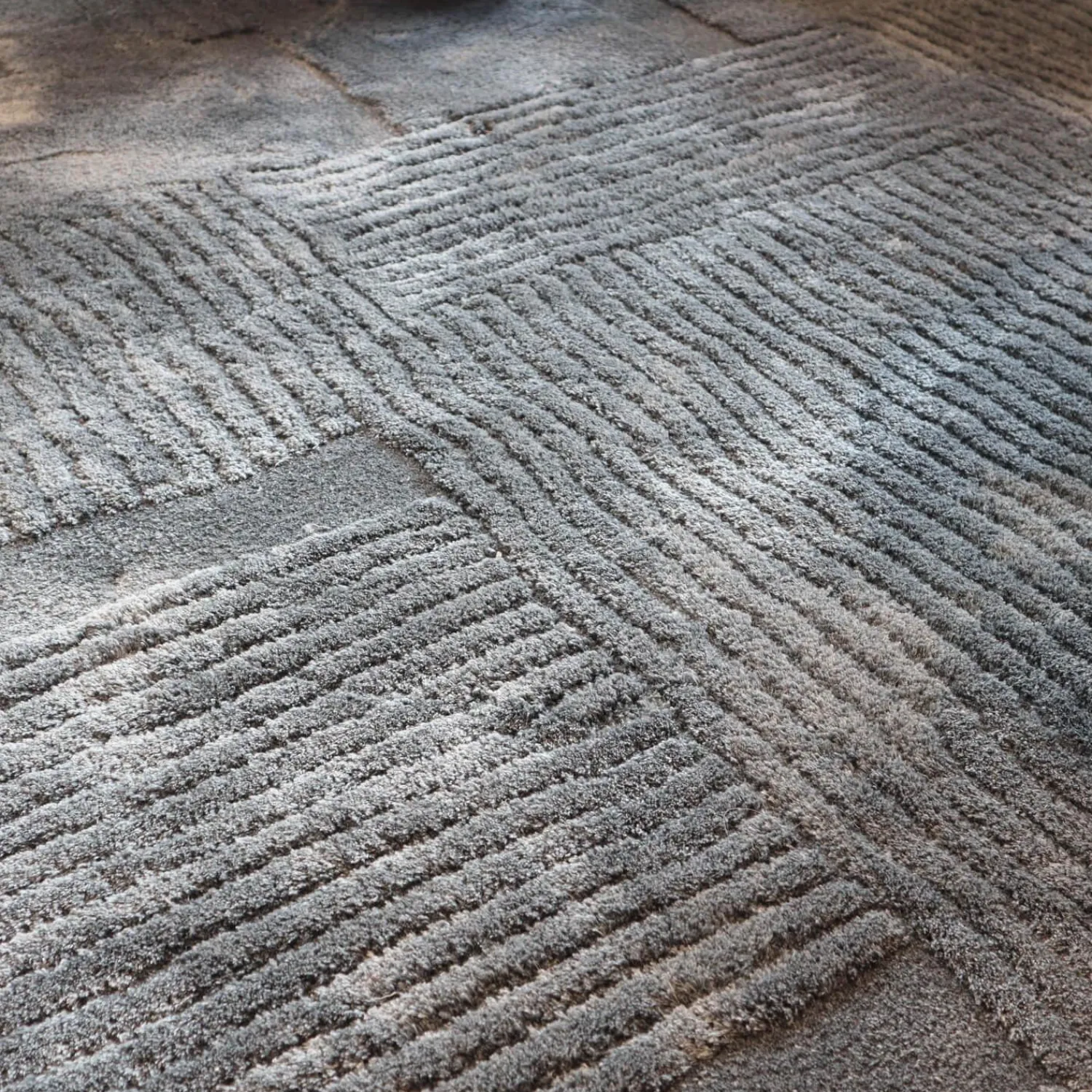 Molteni & C Teppiche|Teppich 400x400 Vibrazioni Rund Viskose Hand Getuftet Farbe Gem Blau