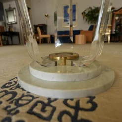 Demaac Esstische|Tisch Ace Glasplatte Mit Facettenschliff Gestell Acryl und Carrara Marmor