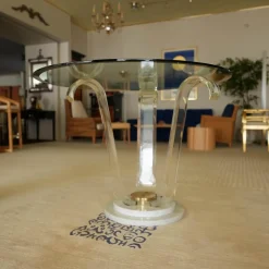 Demaac Esstische|Tisch Ace Glasplatte Mit Facettenschliff Gestell Acryl und Carrara Marmor