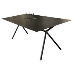 Bert Plantagie Esstische|Tisch Aiven Platte Dekton 1 D1205 Laos Industrial Anthrazit Gestell Metall Schwarz Pulverbeschichtet