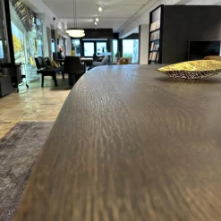 Janua Esstische|Tisch Basket BC 07 Platte Eiche Geräuchert Anthrazit Geölt Gestell Stahllasur Bronze Mit Kieselkante