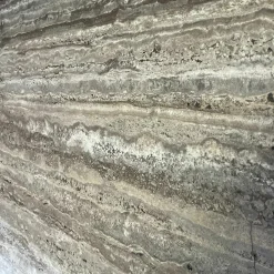 Janua Esstische|Tisch BC 17 T-Rox Platte Eiche Geräuchert Anthrazit Geölt Gestell Travertin Titanium