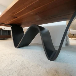 Riva1920 Esstische|Tisch Bree E Onda 3 Platte Nußbaum Ohne Knoten Geölt Gestell Irondust Lackiert