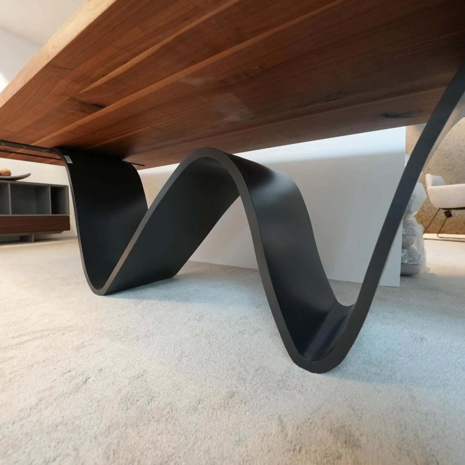 Riva1920 Esstische|Tisch Bree E Onda 3 Platte Nußbaum Ohne Knoten Geölt Gestell Irondust Lackiert