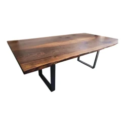 Scholtissek Esstische|Tisch Butterfly Europäischer Nussbaum Äste Mit Harz Ausgegossen Feste Platte Kufen Gerade Schwarz