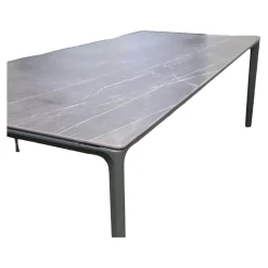 Gloster Gartentische|Tisch Carver Outdoor Tischplatte Ceramic Nero Meteor Dunkelgrau Gestell Pulverbeschichtetes Aluminium Meteor Anthrazit