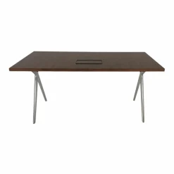 Walter Knoll Schreibtische & Sekretäre|Tisch Conference X Platte Basic Furnier Nussbaum Dunkel Gestell Metall Hochglanz Poliert