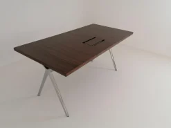 Walter Knoll Schreibtische & Sekretäre|Tisch Conference X Platte Basic Furnier Nussbaum Dunkel Gestell Metall Hochglanz Poliert