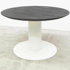 Möbelwerkstätten Buschsieweke Beistelltische|Tisch Eiche Natur Metallsäule Weiß Zierschrammen