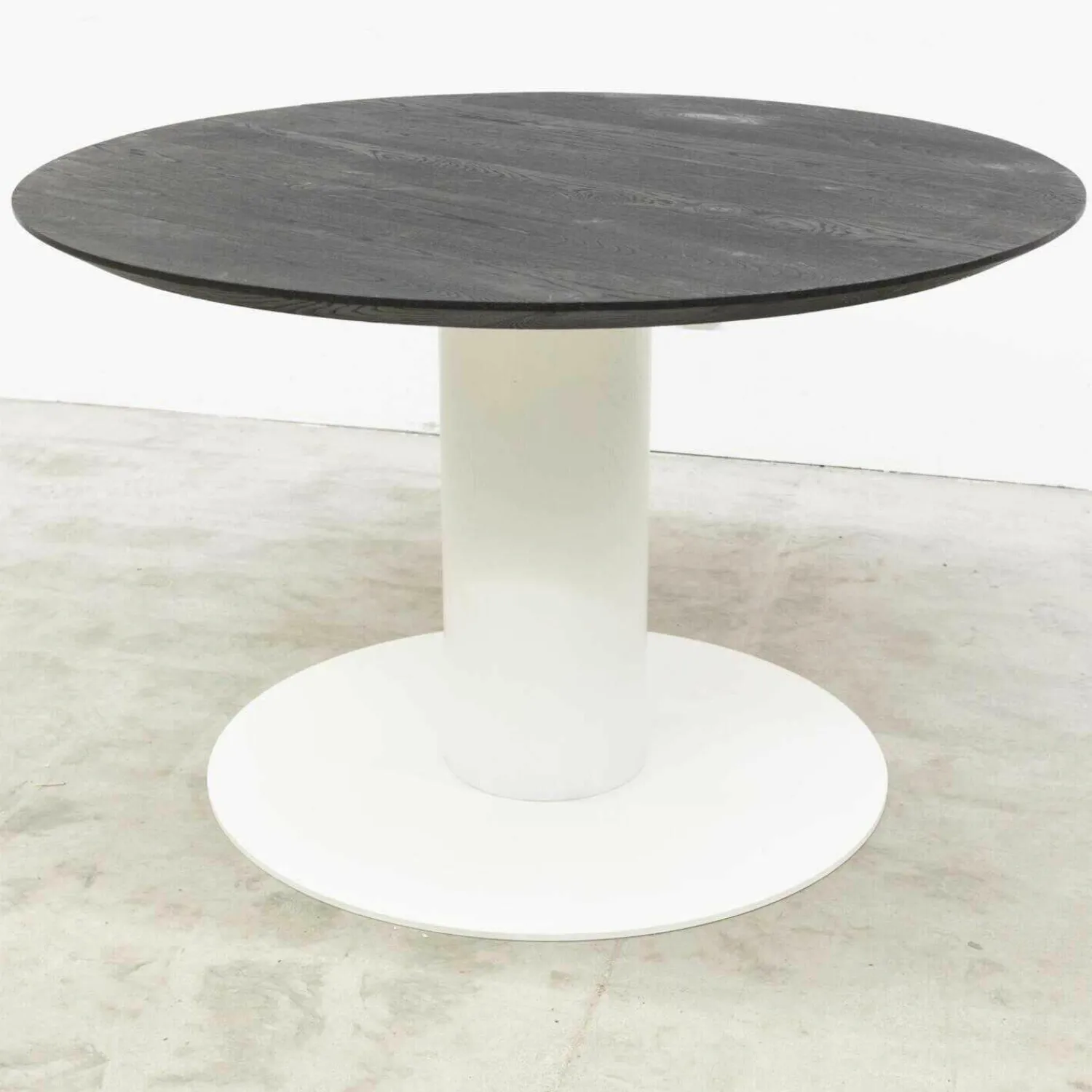 Möbelwerkstätten Buschsieweke Beistelltische|Tisch Eiche Natur Metallsäule Weiß Zierschrammen