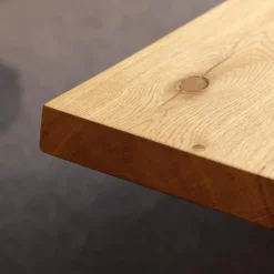 Modena Esstische|Tisch Elvis Platte Eiche Mit Gerader Kante Gestell Schwarz Matt Lackiert