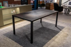 ASCO Esstische|Tisch Ferro Line Tischplatte Räuchereiche Schwarz Geölt Quadratrohrgestell