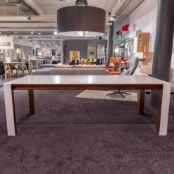 Naver Collection Esstische|Tisch GM7722 Eiche ausziehbar mit Butterfly-PI Corian Top Beine Corian Walnuss geölt