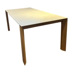 Scholtissek Esstische|Tisch Kera 4 Platte Keramik Shilin Slate Finish Holzrahmen Gestell Knorrige Eiche Puro Geölt