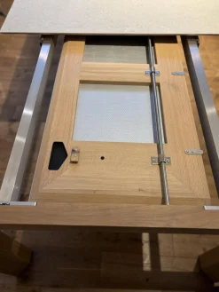 Scholtissek Esstische|Tisch Kera 4 Platte Keramik Shilin Slate Finish Holzrahmen Gestell Knorrige Eiche Puro Geölt