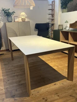 Scholtissek Esstische|Tisch Kera 4 Platte Keramik Shilin Slate Finish Holzrahmen Gestell Knorrige Eiche Puro Geölt