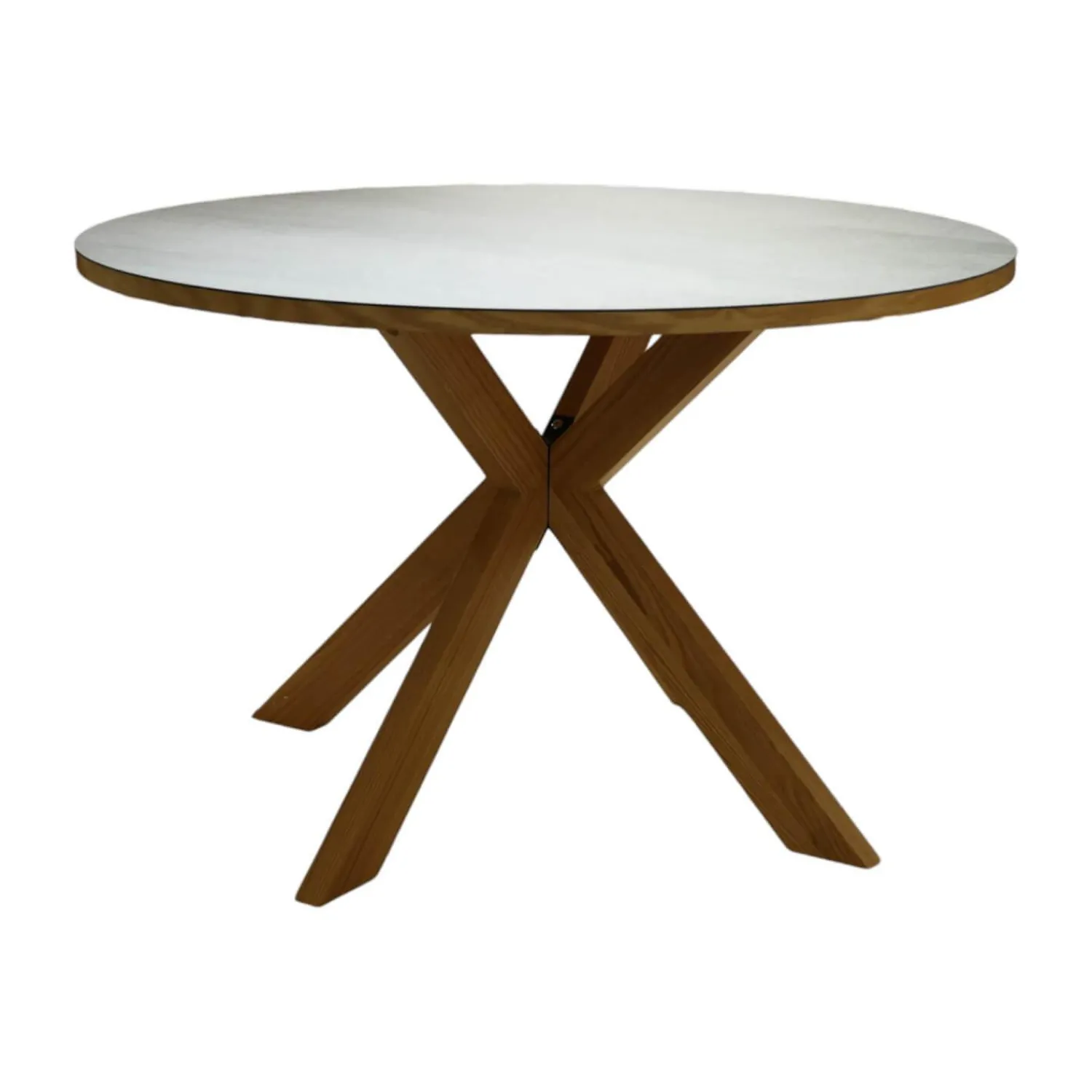 MCA Furniture Esstische|Tisch Moreno Rund Platte Keramik Anthrazit Gestell Eiche Massiv