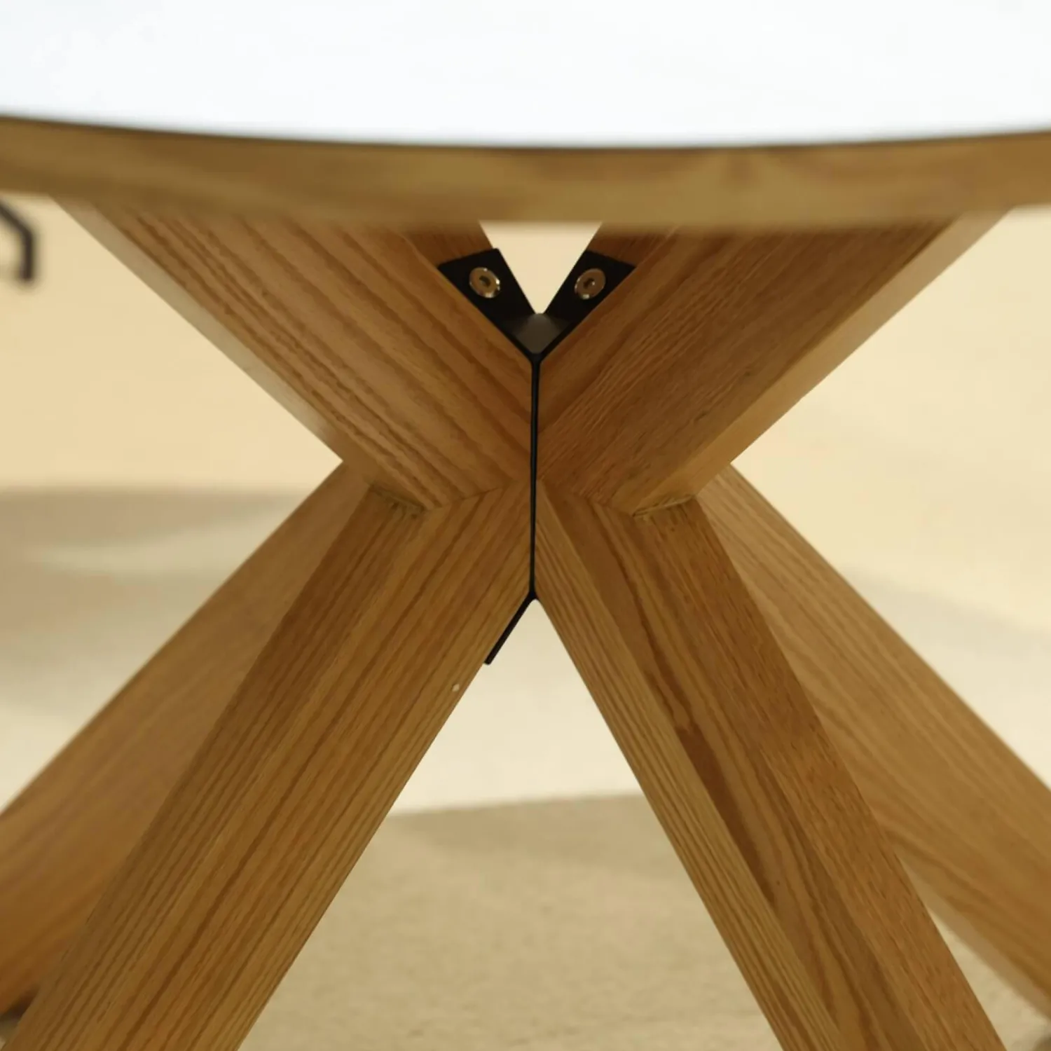 MCA Furniture Esstische|Tisch Moreno Rund Platte Keramik Anthrazit Gestell Eiche Massiv